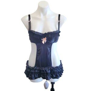 Victoria's Secret Sexy Little Things Black Coquette Lingerie Ruffle Skirt 34C